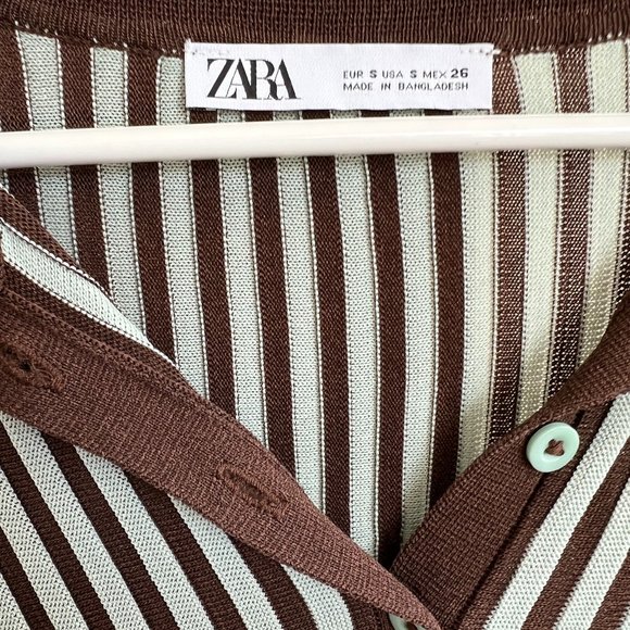 Striped brown and mint top - Picture 4 of 4